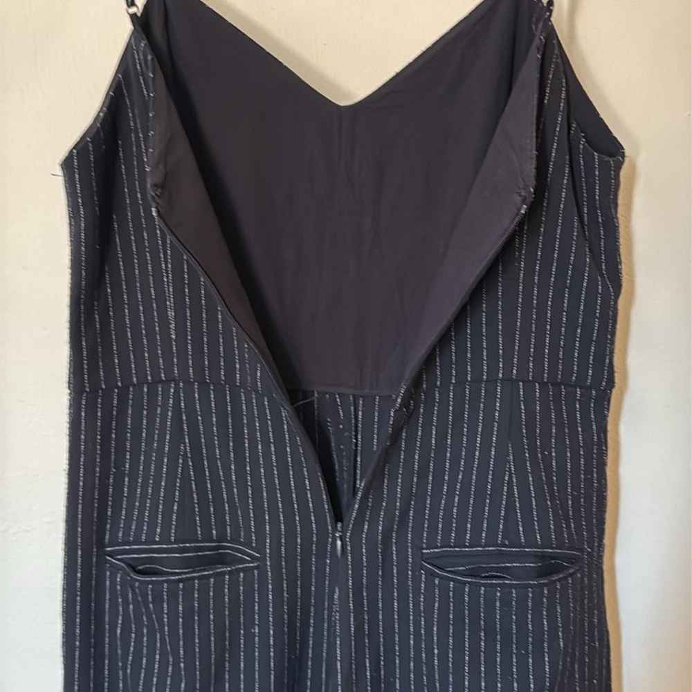 Anthropologie Size 2 Black Wide Leg‎ Pin stripped Jumpsuit - Picture 10 of 12